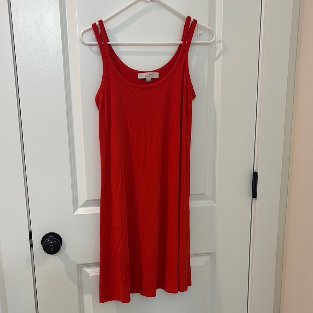 LOFT Red Sleeveless Dress Casual